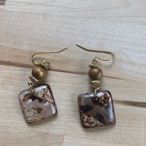 Vintage earrings wood and bead